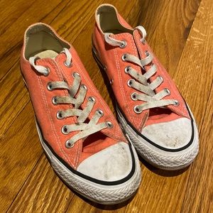 Pink/Salmon Converses - Chucks Women’s shoes, size 7